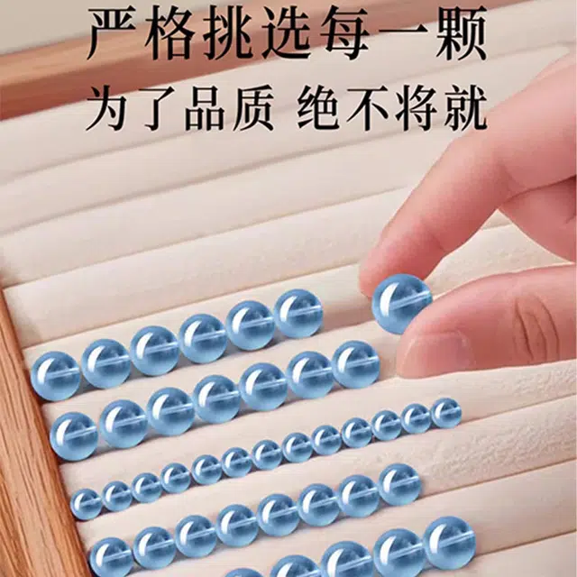 安道子 黑曜石 福运加成 复古设计时尚潮流自然能量 恋爱出游好运天然海蓝宝手串 女款