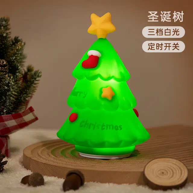 乐乐鱼 圣诞雪人小夜灯 床头感应拍拍灯 早教益智玩具