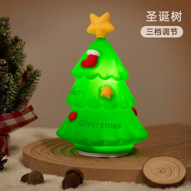 乐乐鱼 圣诞雪人小夜灯 床头感应拍拍灯 早教益智玩具