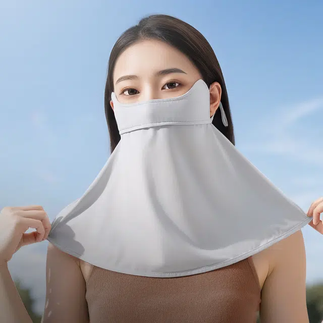 匹克 护颈冰丝凉感透气防紫外线护眼角挂耳款 围脖套户外骑行运动专用 锦纶 防晒面罩 女款