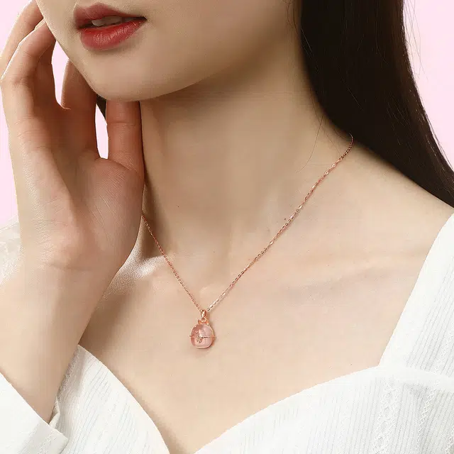 赛菲尔 吸睛萌喵精致甜美猫咪 芙蓉石 项链 女款