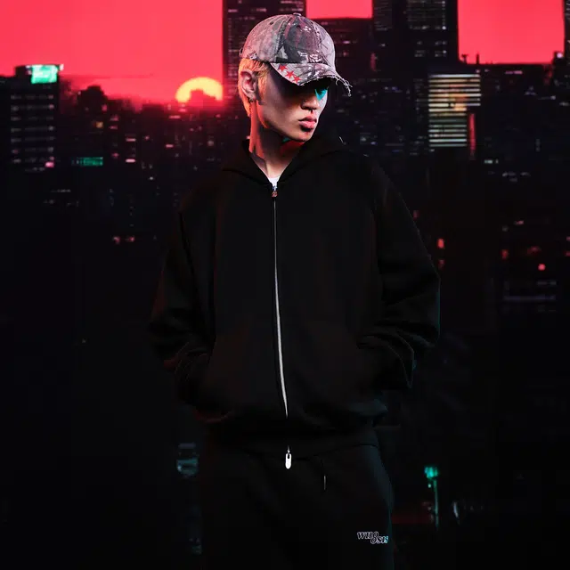 WHOOSIS Space Cotton Zip Hoodie