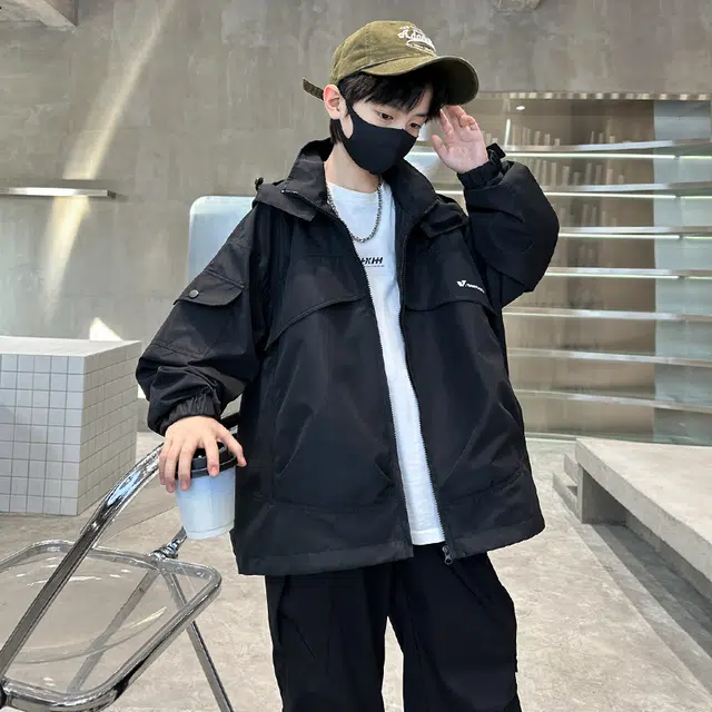 木木屋 亲肤字母舒适柔软轻盈夹克外套青少年