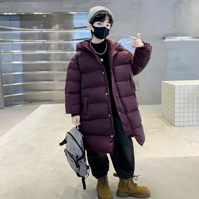 木木屋 纯色连帽洋气长袖羽绒服 青少年