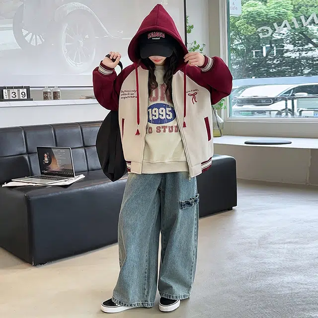 木木屋 舒适连帽亲肤拉链夹克外套 青少年