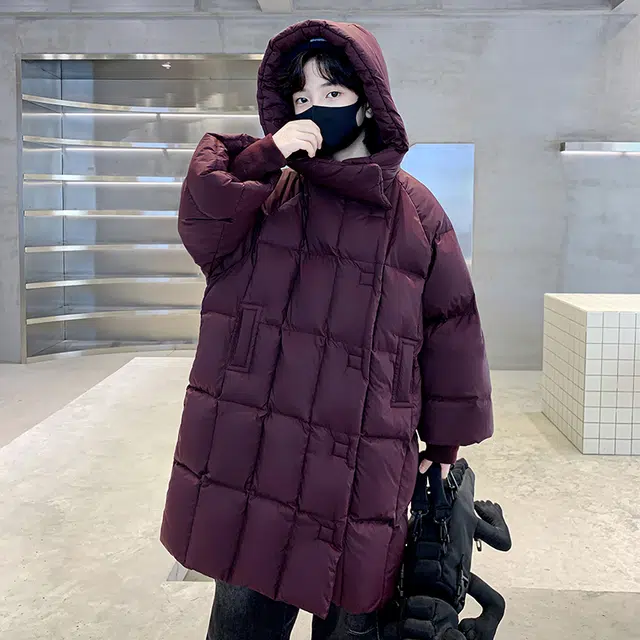 木木屋 连帽洋气纯色休闲长袖羽绒服 青少年