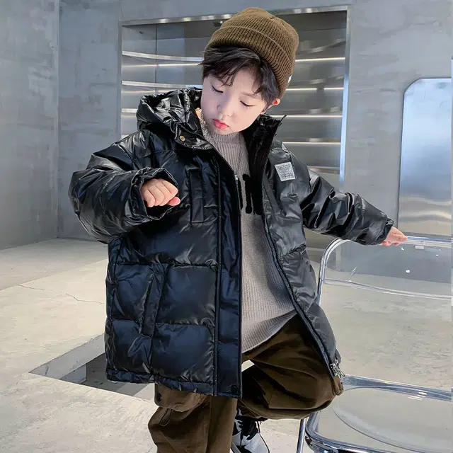 木木屋 连帽洋气简约纯色长袖羽绒服 青少年