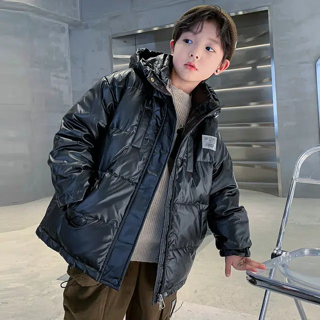 木木屋 连帽洋气简约纯色长袖羽绒服 青少年