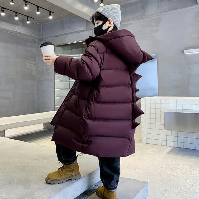 木木屋 纯色连帽洋气长袖羽绒服 青少年