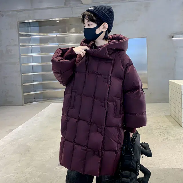 木木屋 连帽洋气纯色休闲长袖羽绒服 青少年