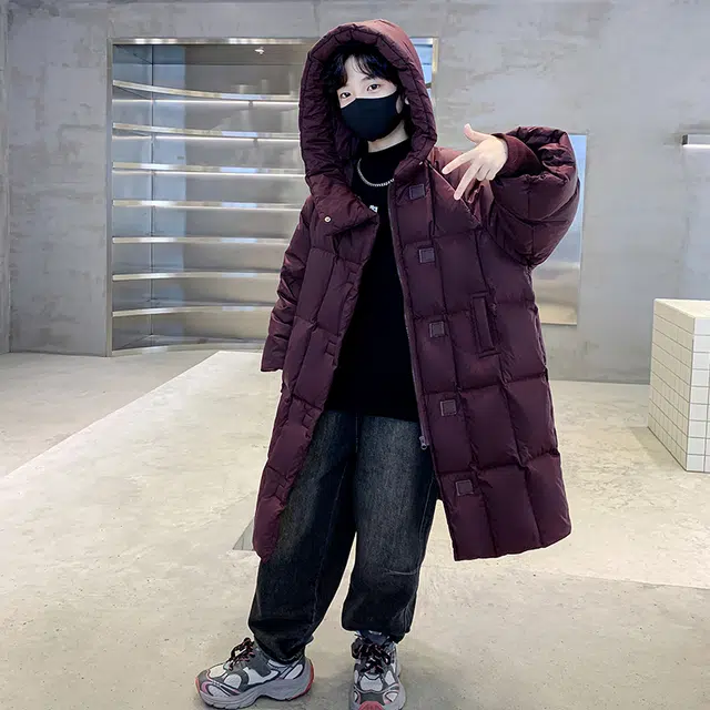 木木屋 连帽洋气纯色休闲长袖羽绒服 青少年