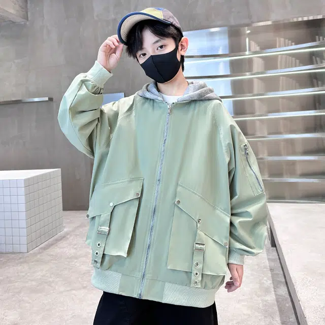 木木屋 舒适连帽拉链夹克外套 青少年