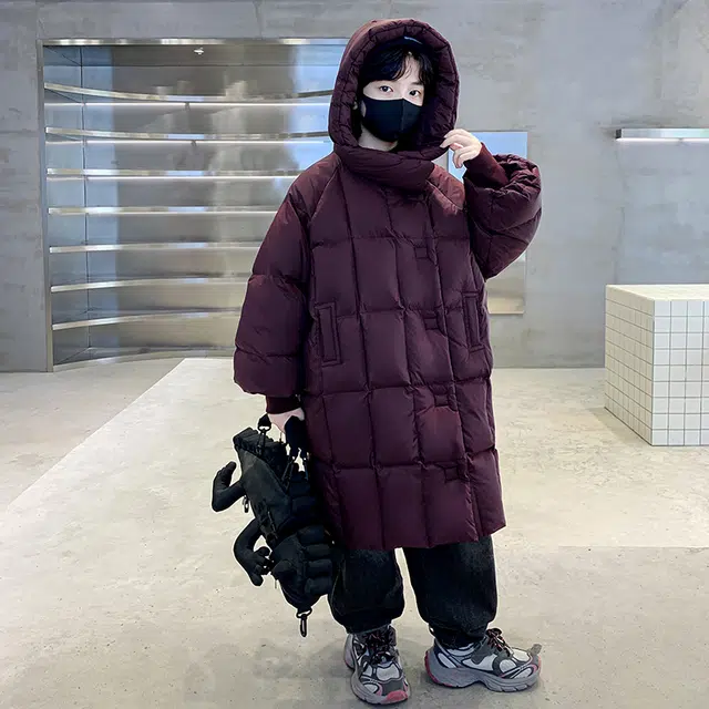 木木屋 连帽洋气纯色休闲长袖羽绒服 青少年