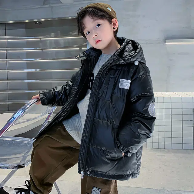 木木屋 连帽洋气简约纯色长袖羽绒服 青少年