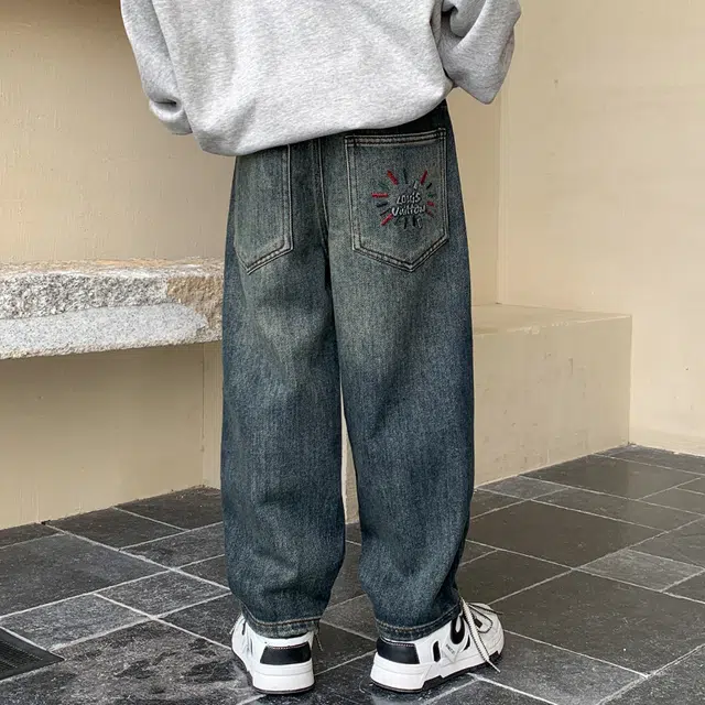 木木屋 柔软舒适轻盈亲肤牛仔裤 青少年 蓝灰色