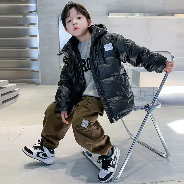 木木屋 连帽洋气简约纯色长袖羽绒服 青少年