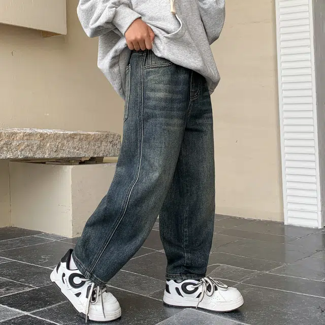 木木屋 柔软舒适轻盈亲肤牛仔裤 青少年 蓝灰色