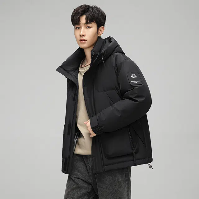 鸭鸭 休闲百搭短款时尚加厚鸭绒羽绒服 男款