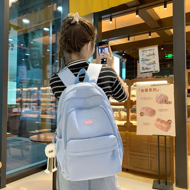 單倉 日系高颜值简约设计通勤百搭 尼龙 双肩包 常规 男女同款情侣款 多色