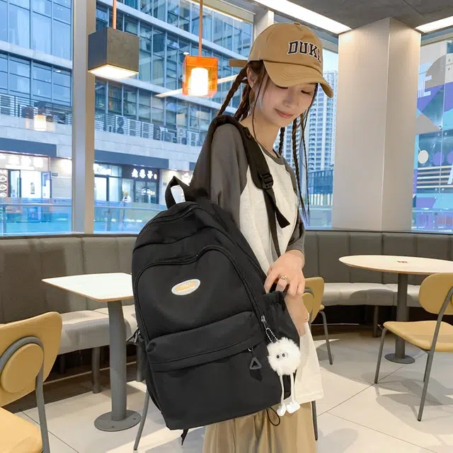 單倉 日系高颜值简约设计通勤百搭 尼龙 双肩包 常规 男女同款情侣款 多色