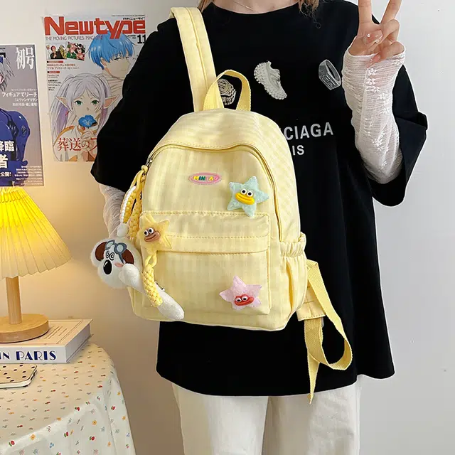單倉 高颜值格子大容量 尼龙 双肩包 男女同款情侣款 多色