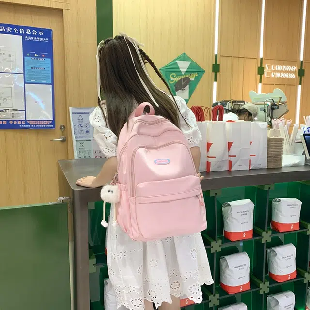 單倉 日系高颜值简约设计通勤百搭 尼龙 双肩包 常规 男女同款情侣款 多色