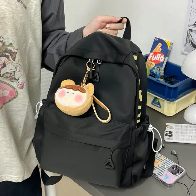 單倉 高颜值可爱搞怪软萌减龄学生休闲逛街通勤 尼龙布 书包背包双肩包 女款 黄色