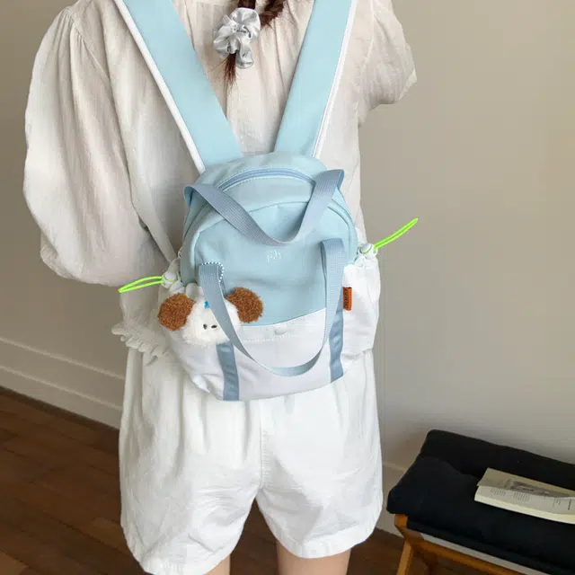 單倉 多巴胺拼接高颜值时尚设计轻便耐磨学院风背包初高中学生大容量通勤百搭书包 帆布 双肩包 常规 男女同款情侣款 卡其色/蓝色/紫色
