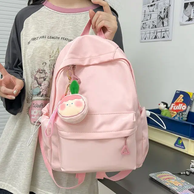 單倉 高颜值可爱搞怪软萌减龄学生休闲逛街通勤 尼龙布 书包背包双肩包 女款 黄色