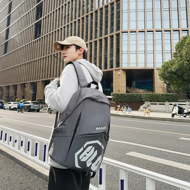 單倉 时尚潮流字母背包初高中学生大容量美式高级耐磨 尼龙 双肩包 男女同款情侣款 多色