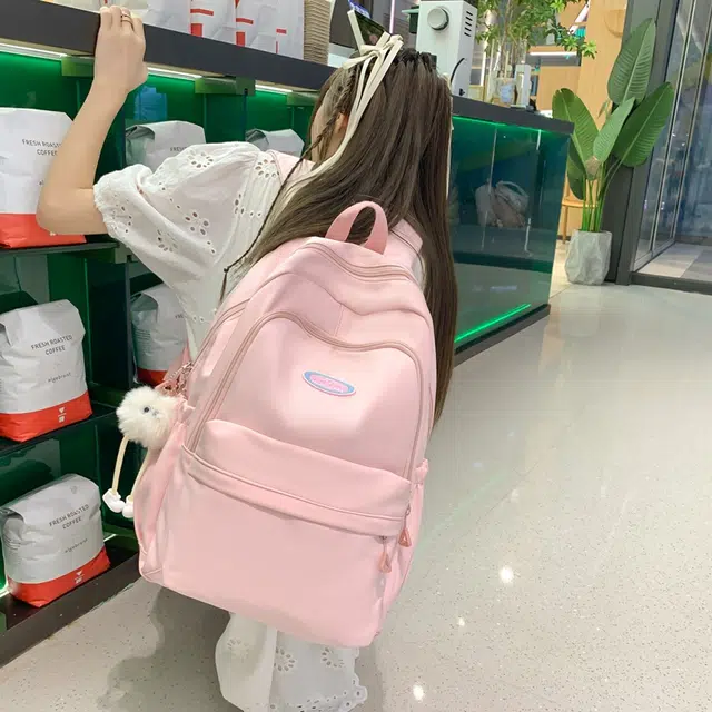 單倉 日系高颜值简约设计通勤百搭 尼龙 双肩包 常规 男女同款情侣款 多色