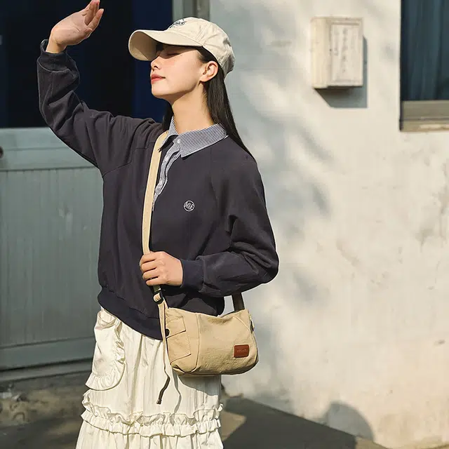 單倉 简约设计百搭时尚 尼龙 单肩包 常规 男女同款情侣款 白色/绿色/卡其色/黑色