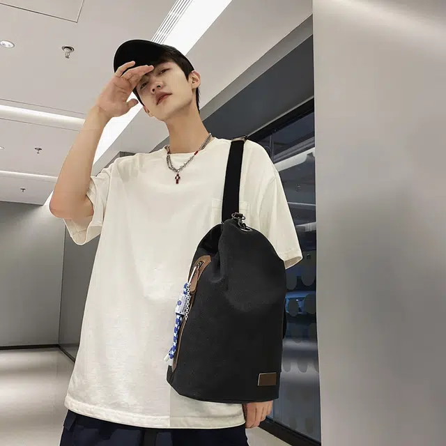 單倉 休闲复古时尚 帆布 斜挎包帆布包 常规 男女同款情侣款 多色