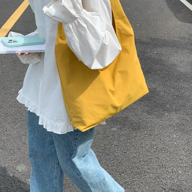 單倉 纯色简约优雅设计轻便耐磨学院风腋下斜挎包初高中学生大容量通勤百搭手提包 布 单肩包 常规 女款 白色/黑色/黄色/蓝色/粉色