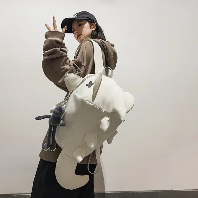 單倉 小众时尚潮流个性大容量百搭 尼龙 双肩包 男女同款情侣款 黑色/灰色/白色