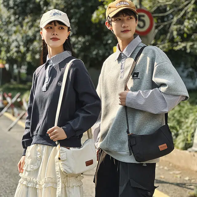 單倉 简约设计百搭时尚 尼龙 单肩包 常规 男女同款情侣款 白色/绿色/卡其色/黑色