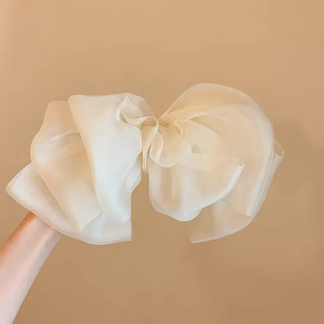 水中玉 网红超仙大蝴蝶结弹簧夹高端发卡后脑勺高级感头饰 发夹 女款