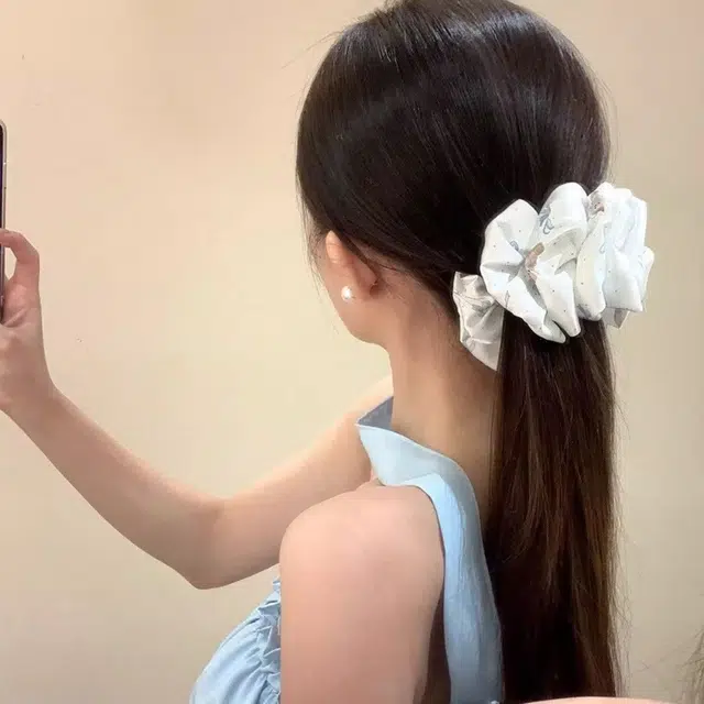 水中玉 韩系蝴蝶结泡泡抓夹后脑勺马尾夹高级感香蕉夹发卡头饰#好运 亚克力 发夹 女款