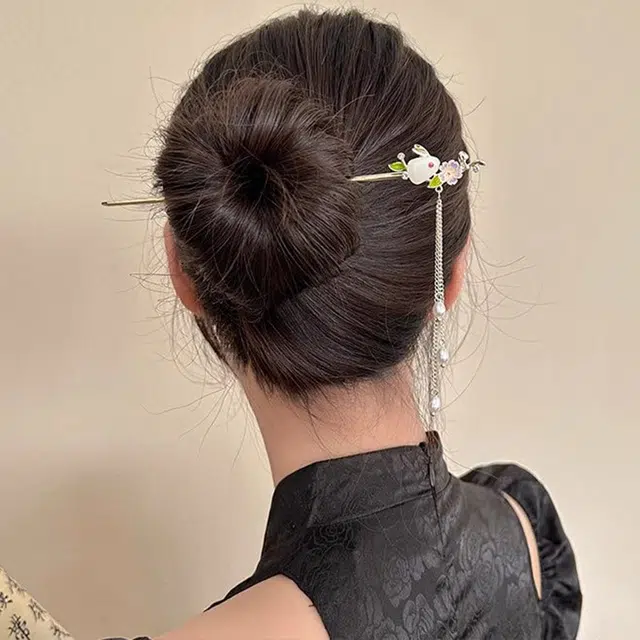 水中玉 古风气质步摇 汉服头饰网红盘发流苏发钗高级感簪子发饰 发簪 女款