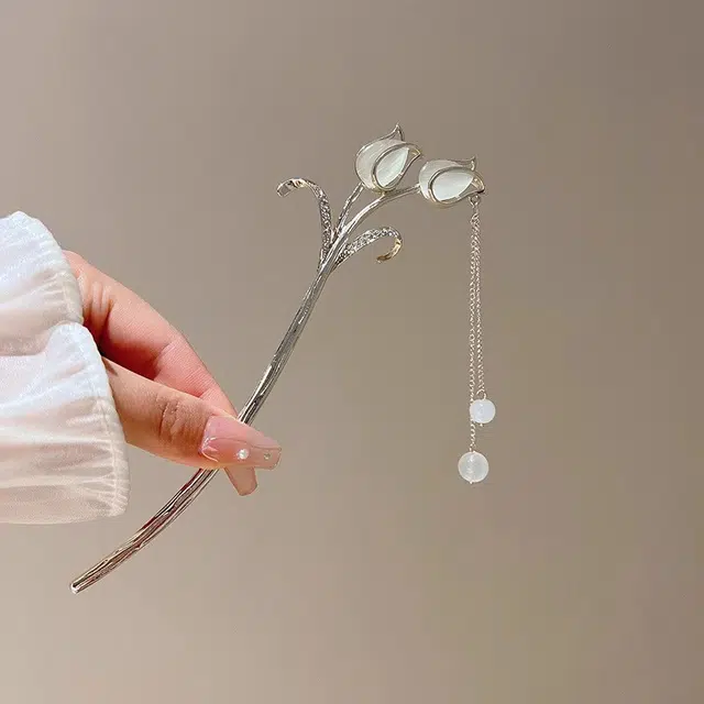 水中玉 新中式女高级金属感步摇簪子发饰汉服马面裙头饰 发簪 女款