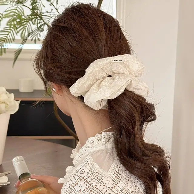 水中玉 仙气褶皱大肠发圈肥肠扎头发饰丸子头发绳头饰 布艺 头绳 女款