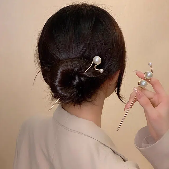 水中玉 现代日常簪子古风汉服发钗盘发高级感钗子 发簪 女款
