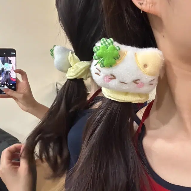 水中玉 卡通大肠发圈时尚扎头发发绳甜美可爱丸子头不伤发发饰 布艺 头绳 女款