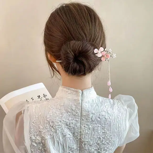 水中玉 高级感步摇簪子女新中式金属流苏发钗汉服头饰马面裙配饰 发簪 女款
