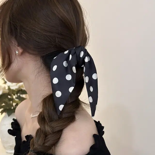 水中玉 蝴蝶结波点高级感低马尾小号少#好运 亚克力 发夹 女款