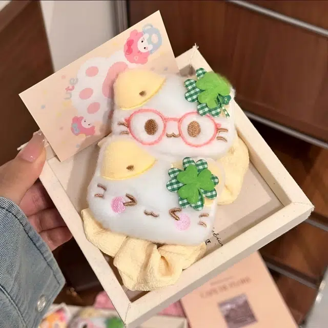 水中玉 卡通大肠发圈时尚扎头发发绳甜美可爱丸子头不伤发发饰 布艺 头绳 女款