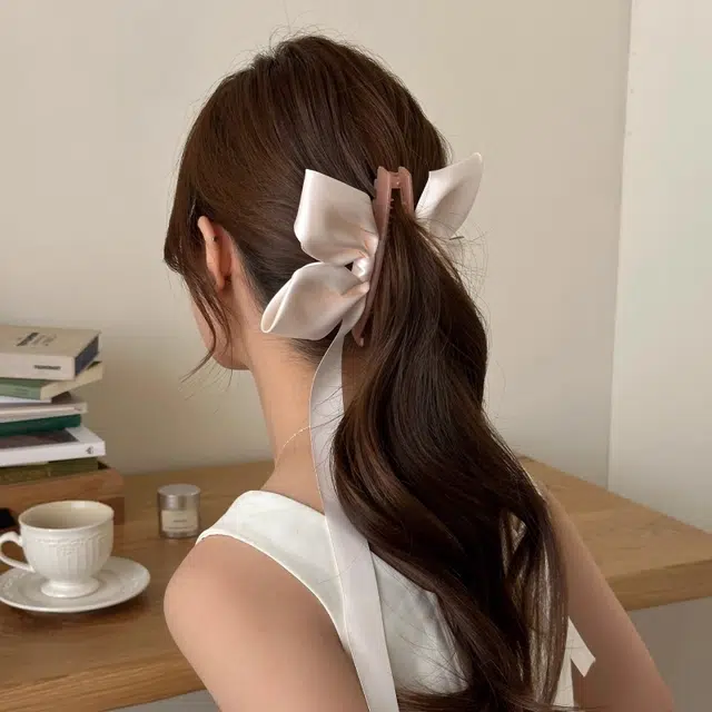 水中玉 芭蕾风缎面蝴蝶结猫耳飘带甜美#好运 亚克力 发夹 女款