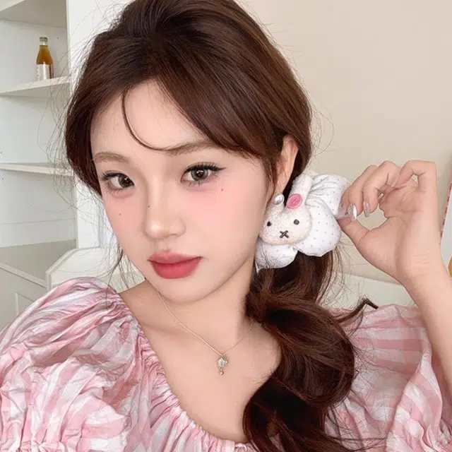 水中玉 卡通兔子波点花朵大肠可爱甜美扎头发发绳发饰 布艺 发圈 女款