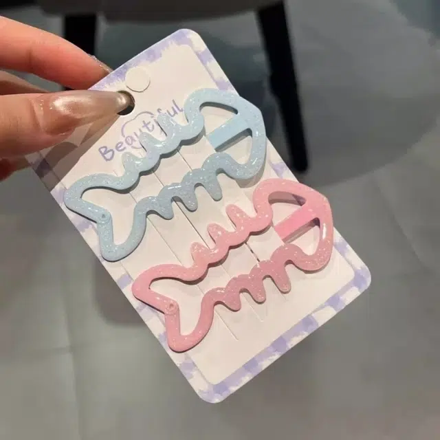 水中玉 韩系风甜酷辣妹鱼骨夹子侧边刘海夹碎发发卡子发饰 合金 发夹 女款