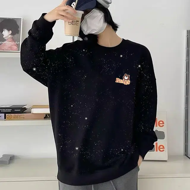 安之伴 休闲简约满天星加绒加厚宽松重磅百搭长袖卫衣 男女同款